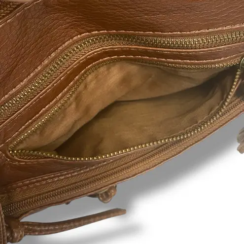 Bueno Vintage Vegan Brown Leather Crossbody Shoulder Bag Adjustable NWT