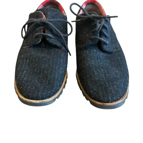 Woolrich Adams Dark Grey Wool Oxford Sneakers Lace Up Shoes Size 9 Women's