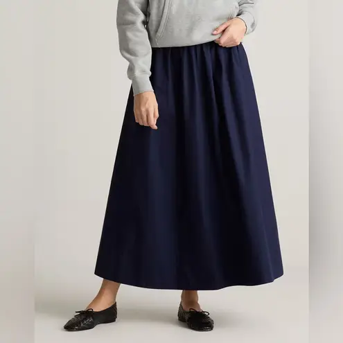 Quince 💙 NWT Navy 100% Organic Cotton Poplin A-line Maxi Skirt Sz L 💙