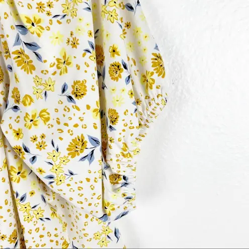 Eloquii Yellow Floral On/Off Shoulder Cropped Top, Size 20