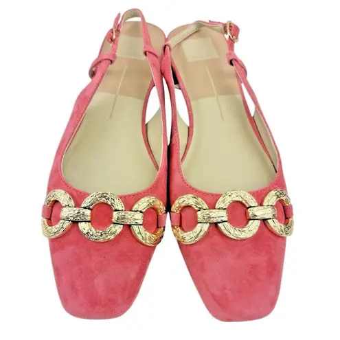 *Dolce Vita Ramano Flats Womens Size 10 Pink Coral Suede Leather Acadamia Career