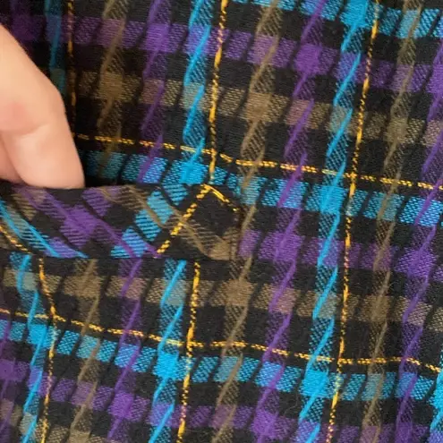 Vintage TanJay 80s 90s Blazer Houndstooth Plaid Bright Colors Tan Jay 8 Women’s Black