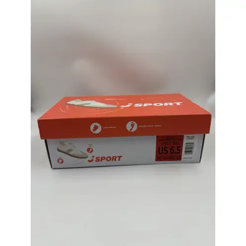 New J Sport Cecily Women’s Sneaker Suede White/Grey Low Top Shoes Size 6.5 US White