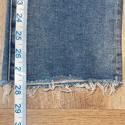 Dear John Womens High Rise Blaire Straight Rat Hem Cropped Jeans Blue Size 30