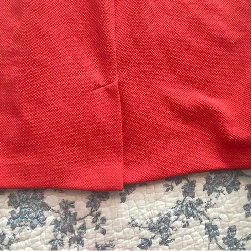 Karin Stevens Salmon Tangerine Belted Exposed Zipper Sleeveless Dress Size 10