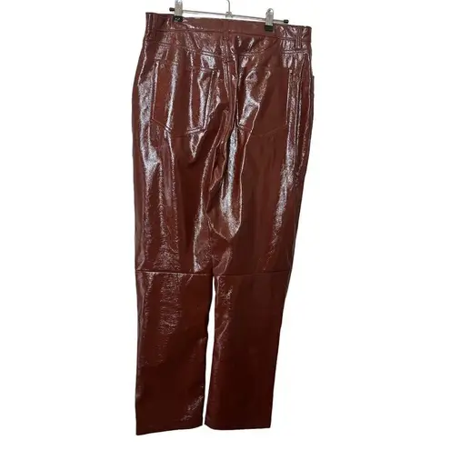 Abercrombie & Fitch  Curve Love 90s Straight Pants Brown Leather Women’s Size 32 - Image 5