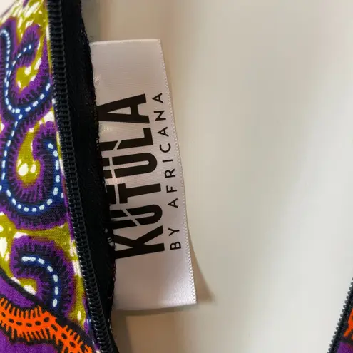 Kutula by Africana Dress Sleeveless Wax Print Batik Ankara Fit and Flare Orange