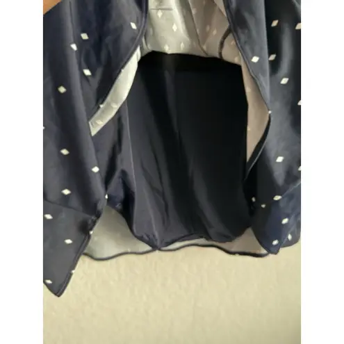 Inches Away Women Size 20W One Piece Swimwear Swim Dress Navy Diamonds Slimming Blue