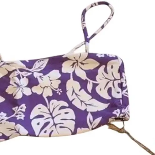 Stone Fox Swim NWT Floral Bliss Kauai Bikini Top Swim Spaghetti Straps XS Purple