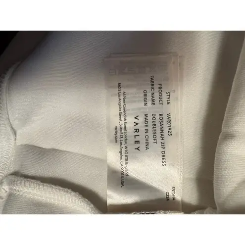 Varley Rosannah Zip Front Minidress In Egret. Size large (new)