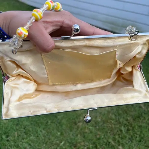 Beaded Gold Clutch with Multicolor Accents