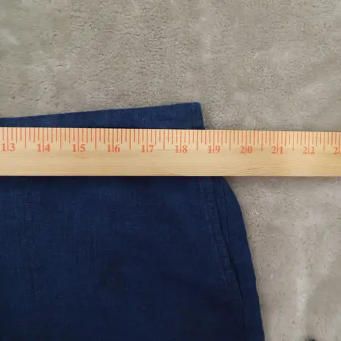 J. Jill Love Linen Blue Wide Leg Cropped Pants Women's Large NWT Beach Boho