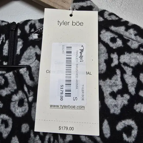 Tyler Boe Women's Short Shift Dress Leopard Print Half Sleeve Ruffle Hem Sz S