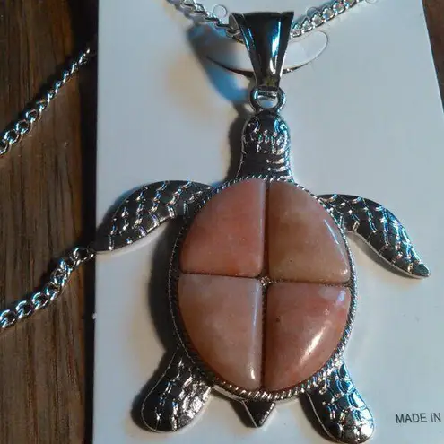 Chili Jasper Turtle Necklace