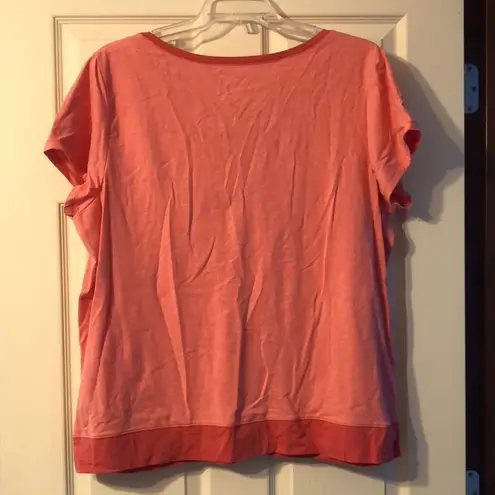 Cacique NWT Sleepwear Short Sleeve Rose Tee 22/24