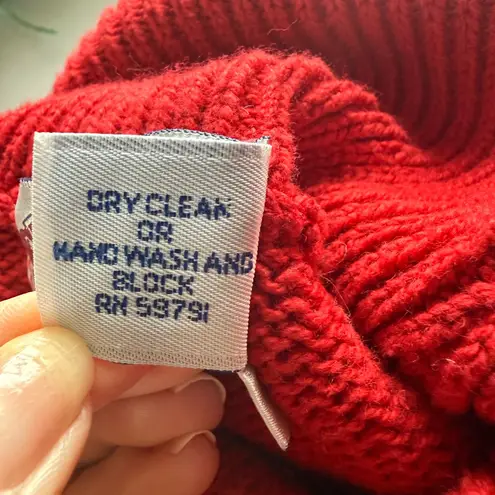 Cambridge red long sleeve pullover turtleneck sweater women's size medium