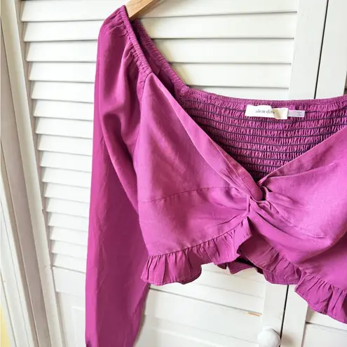 idem Ditto Purple Satin Crop Top - Medium