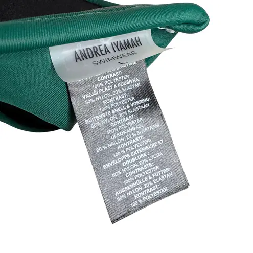 Andrea Iyamah Salama Convertible Bikini Top Size Large Green Ruffle Resort Swim