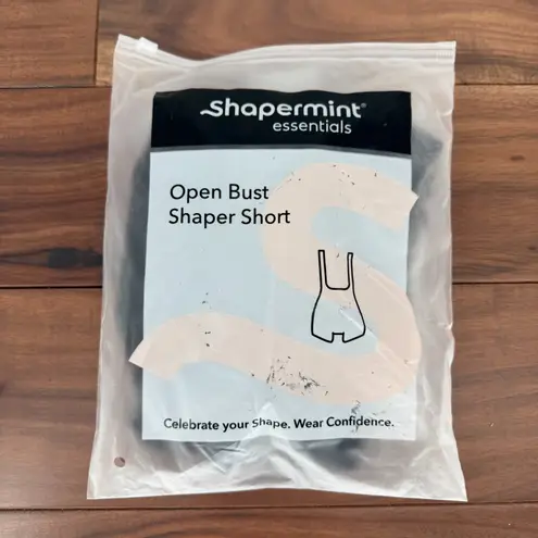Shapermint Essentials Open Bust Bodysuit Shaper Short Womens M Black Seamless Size M