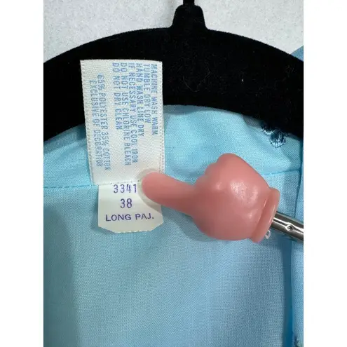 Vintage Katz Pajama Set Blue Floral Embroidered Lace Short Sleeve Pants 38 NOS Size undefined