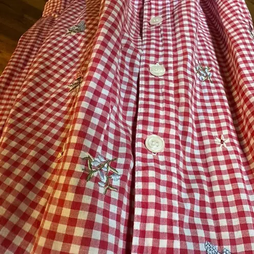 Red White Plaid Fruit Longsleeve Shirt Teddi Size M