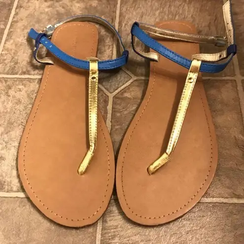 Limited Edition sandals blue & gold Brown Size 10