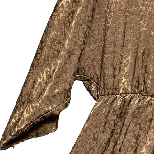 Bronze Animal Print Slip On Dress Small Brown