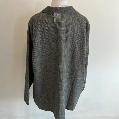 Ulla Popken Wool Blend Houndstooth Jacket Gray Size undefined