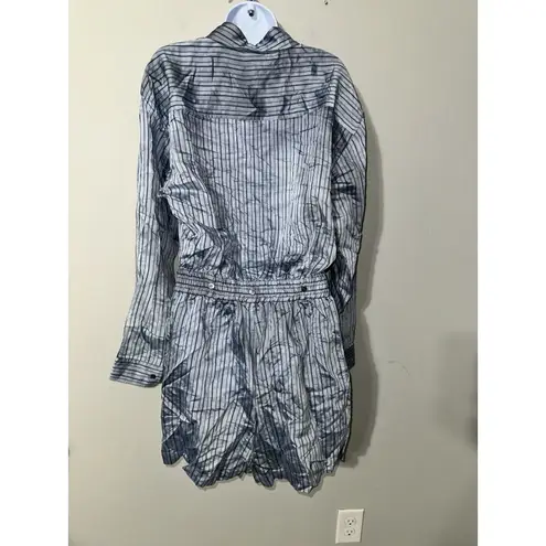 Faith Connexion Sky Stripe Silk Viscose Shirt Dress Suit Set NWT Size M NWT Blue Size M