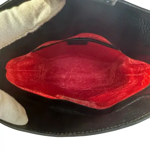 CELINE Black Pebbled Leather Shoulder Bucket Bag Vintage