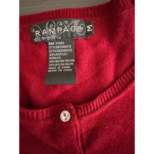 VTG Rampage Pink Pin Up Cardigan Sweater M ASO Gilmore Girls Rory Acrylic Y2K Size M