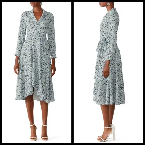 Fame and Partners ππ The Winslet Dress ~ Blue Floral Print US 2 Wrap Dress