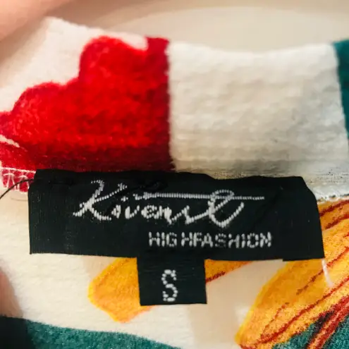 Floral Printed Style Half Sleeve Beach Cover kimono sz small. Multi