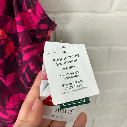 L.L.Bean NWT  Slimming Tanksuit Pink Patterned One Piece Swimsuit Size 8 - Image 8