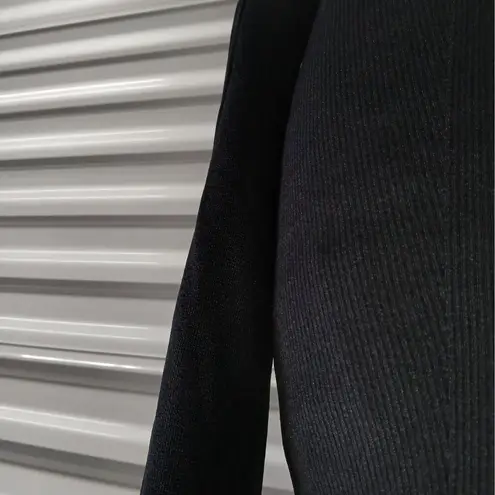 Massimo Dutti Knit Dress Women's Large Black Midi Halter Stretch Party Wedding