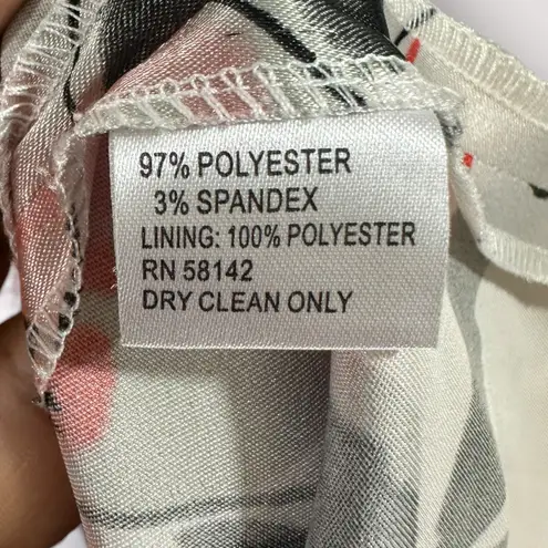 London Times Satin Dress Women's Size 8 Floral Ruched One Shoulder Midi Formal - Image 7