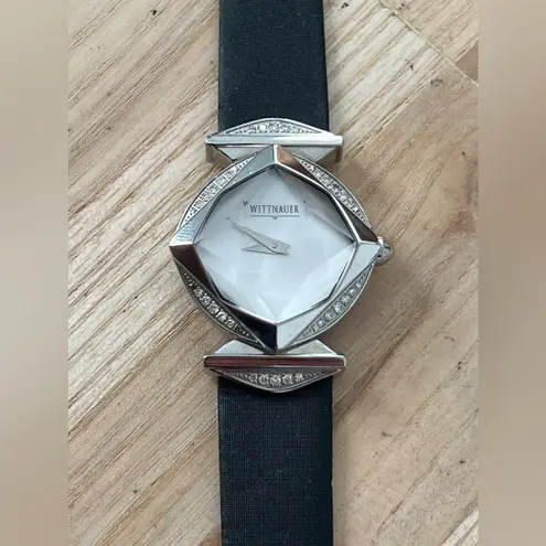 Wittnauer Longines Rare Genuine Diamonds Ladies Watch Uniquely Shaped Crystal Silver