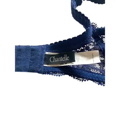 Chantelle Lace Demi Bra Navy/Purple Size 34D