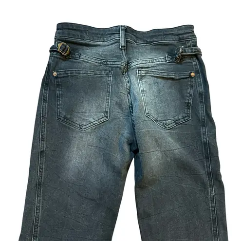 Pilcro and the Letterpress Pilcro Black High-Rise Slim Jeans Raw Hem Size 25