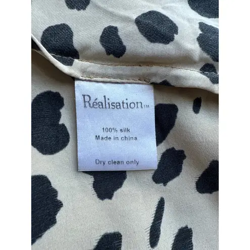 Realisation Par Realisation Naomi Leopard Silk A-Line Midi Slip Skirt Size XS XSmall