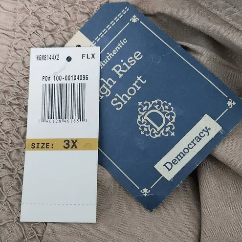 Democracy Light Brown High-Rise Linen Pull-On Shorts NWT Size 3X