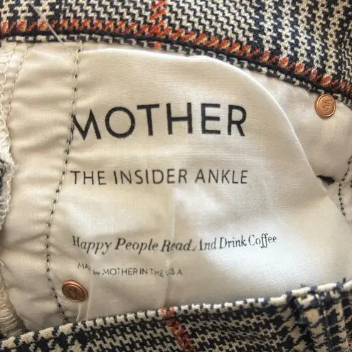 MOTHER The Insider Plaid Ankle Jean Size 28