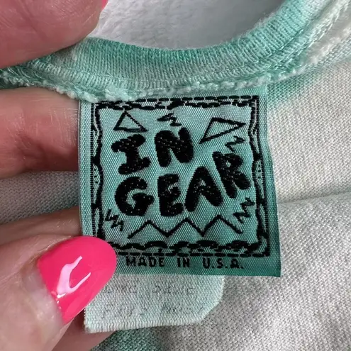 Vtg 90s In Gear L Large Tunic Top Dress Tie Dye USA Whimsy Fairycore Balletcore Green