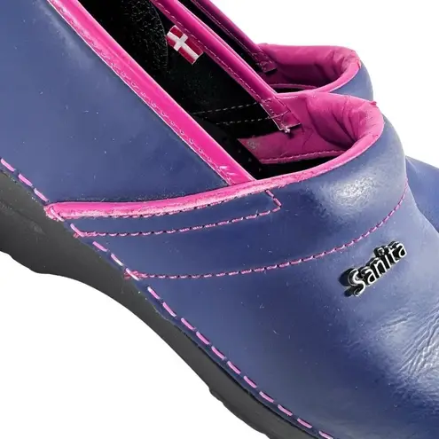 Sanita Professional San Flex Closed Back Clogs in Blue/Pink Blue Size 9