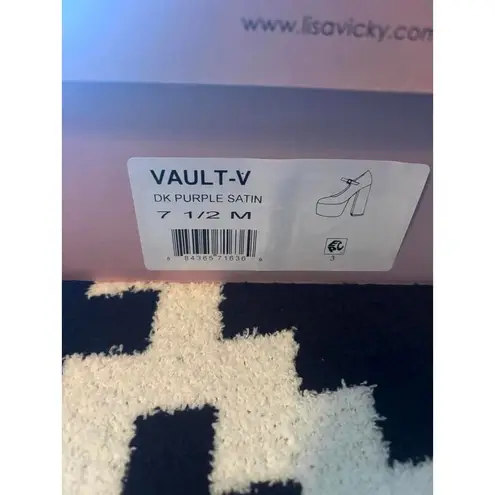 Lisa + Vicky Vault V Dark Purple Satin Platform Size 7.5