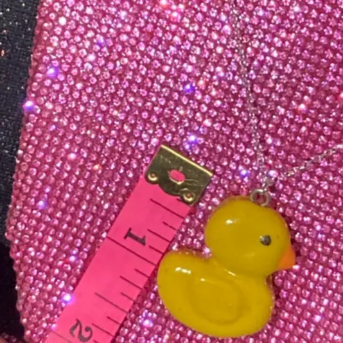 Handmade Sterling Silver 925 Rubber Ducky Necklace Kawaii Jewelry Lolita Scene Candy Goth