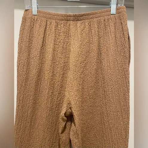 draper's & damon's VTG Petites Tan Brown Crinkle Cotton Casual Pants Slacks