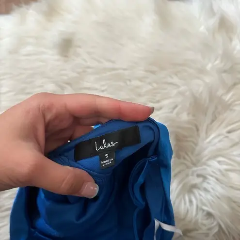 Lulus LULU’S Utterly Unforgettable Royal Blue Satin Sleeveless Mxi Dress