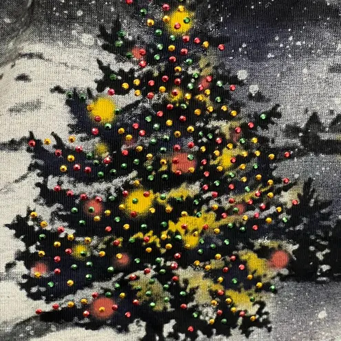 NWT Christmas tree long sleeve 1x navy graphic top Merry & Bright