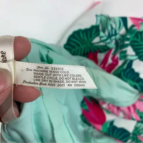 Matilda Jane womens medium Pink Green One Piece Swimsuit Ruffle tropical